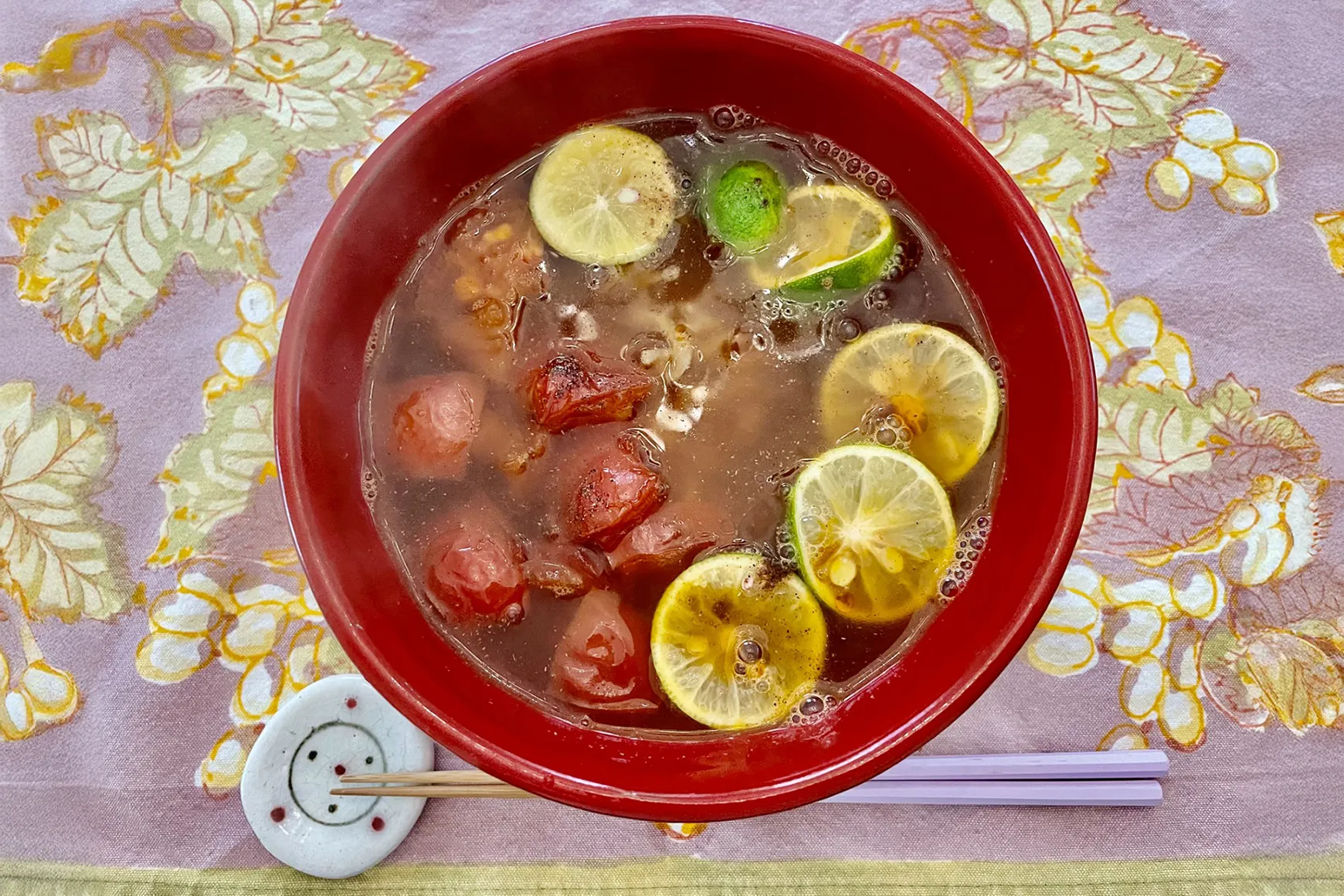 第34話 本日のお客様への料理『酢橘とプチトマトのラーメン』